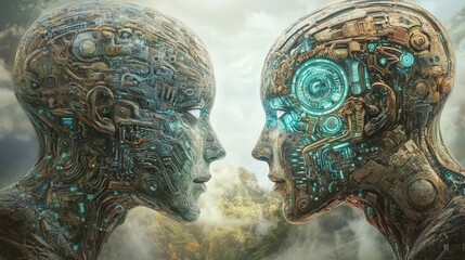 future where humans and AI communicate telepathically.