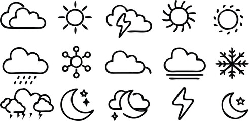 Obraz premium Weather icons set. Vector