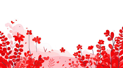 red floral background