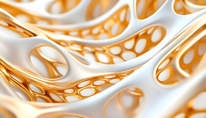 Obraz premium Abstract golden structure with a white surface. Elegant background material