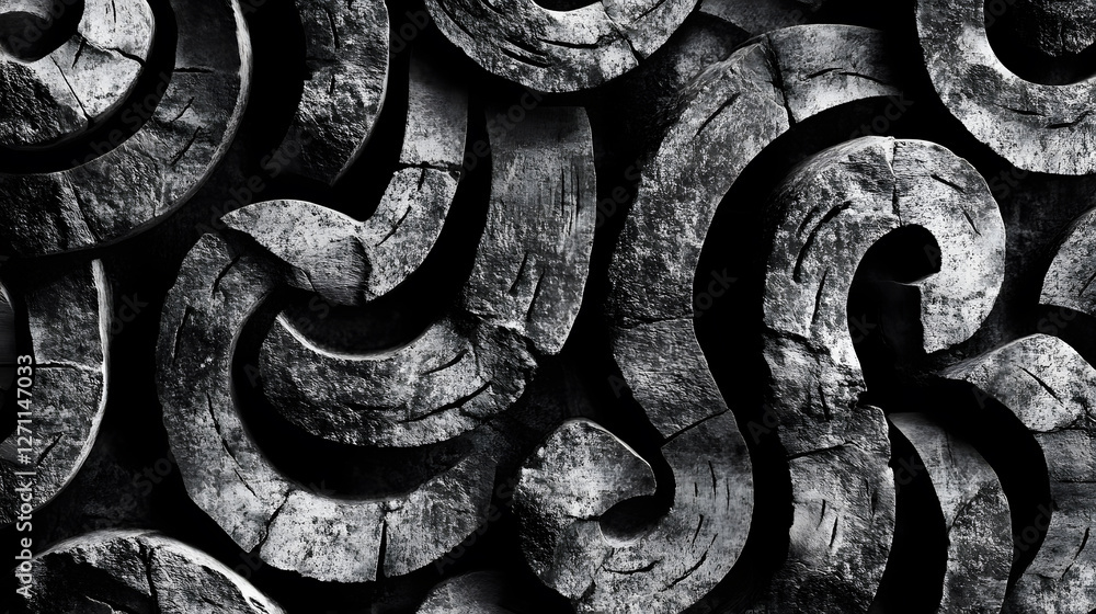 Poster monochrome artistic shot featuring black and white abstract patterns studio setting digital art crea