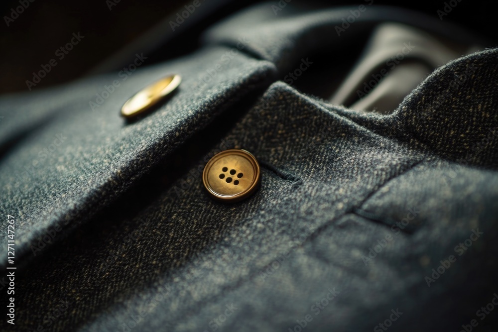 Aufkleber close-up of a button on a jacket