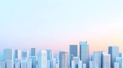 Obraz premium Pastel City Skyline at Sunrise