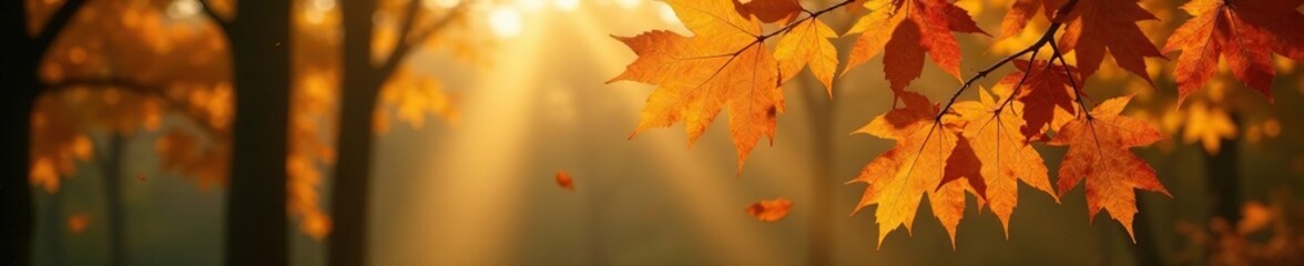 Rustling oak leaves fall from a tree branches, trees, leaf fall, forest