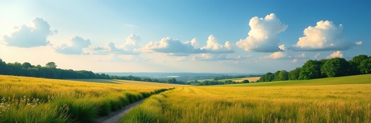 Fototapeta premium Wetter und Wolken ?ber einer abgelegenen Landschaft, serene countryside, distant landscape