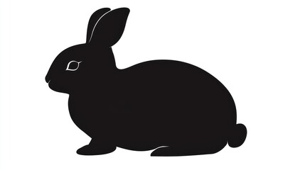 Obraz premium Cute and Playful Black Rabbit Silhouette