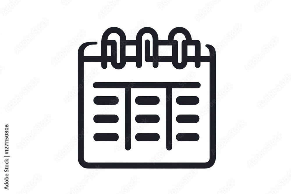 Aufkleber A simple black and white icon of a calendar, suitable for use in a variety of contexts where a minimalist design is required