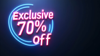 Exclusive discount announcement online sale promotional graphic digital environment eye-catching viewpoint shopping concept