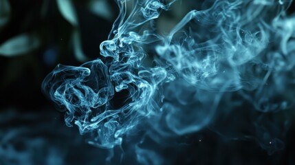 Fototapeta premium Abstract Teal Smoke Swirls: A Mystical Aquatic Dance