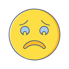sad face icon, sad face vector illustration-simple illustration of sad face, perfect for sad face logos and icons