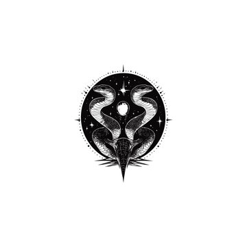 Mythical Snake design vector template illustration
