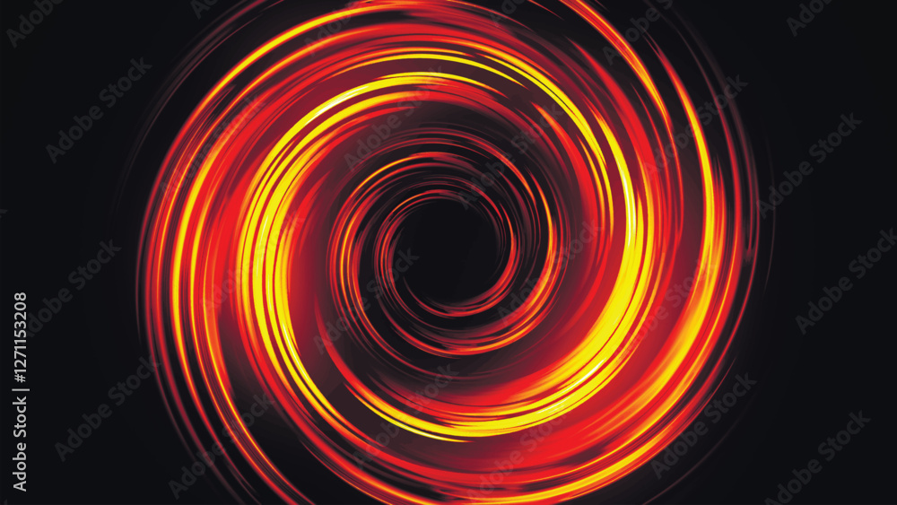 Poster bright led tunnel on dark background. colorful effect of colored radial background. abstract rounded