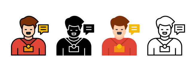 Set of Personal Trainer Line, Line Filled, Glyph, Flat Icons