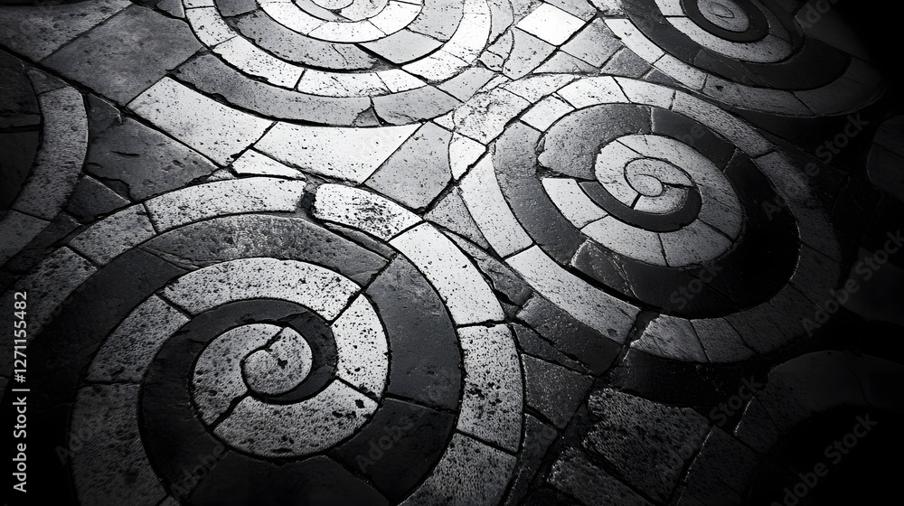 Poster artistic monochrome swirl patterns urban setting photograph abstract environment low angle view crea