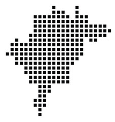 Fototapeta premium Symbol Map of the City Shumen (Bulgaria) showing the city with a pattern of just a few black squares