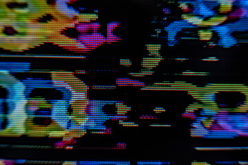 Glitch camera effect. Retro VHS background. Old video template. No signal. Static TV noise, bad TV...