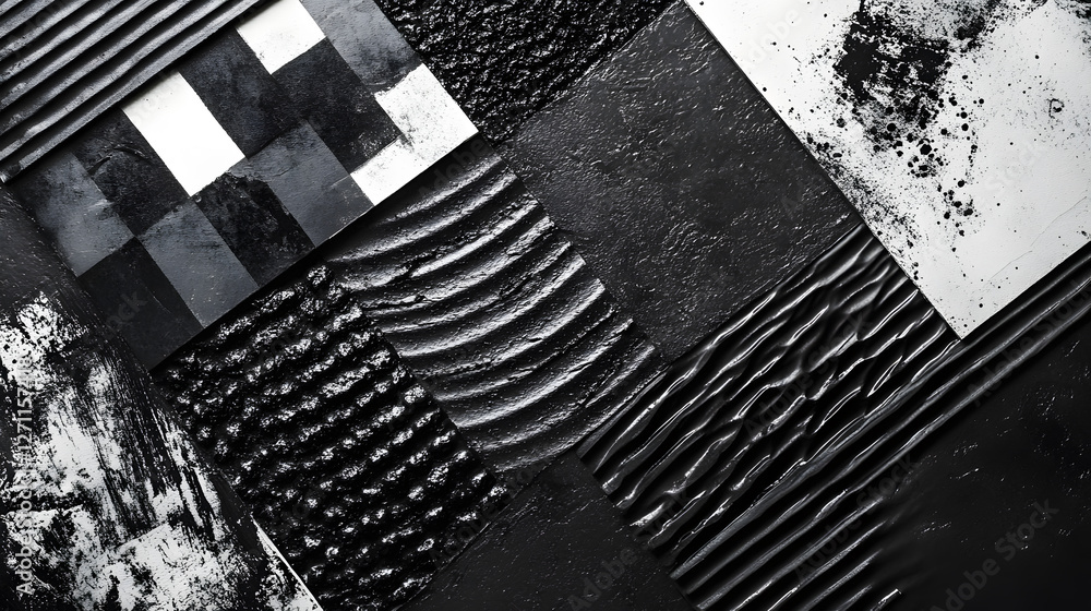 Poster monochrome abstract art displaying black and white textures gallery space photography artistic envir
