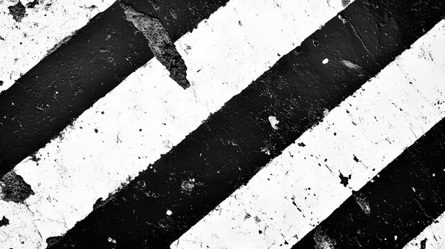 Fototapeta Artistic monochrome shot of striped street crosswalk urban environment close-up view abstract concept