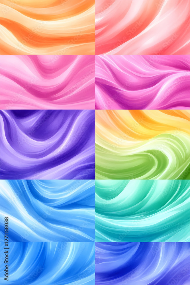 Poster colorful wave patterns, various colors for graphic design. backgrounds usage