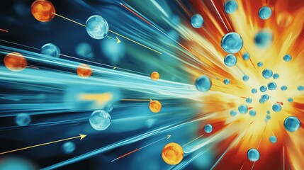 a background showing objects in motion with arrows depicting forces, such as friction and gravity.