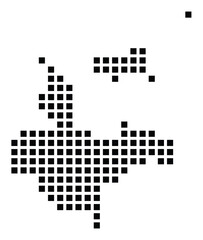 Symbol Map of the City Alicante_Alacant (Spain) showing the city with a pattern of just a few black squares