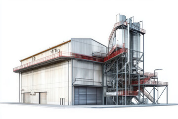 Obraz premium Poultry feed mill isolated on white background.