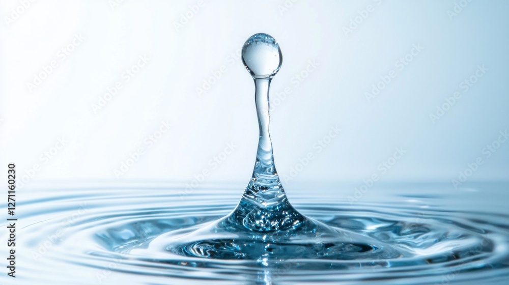Aufkleber a delicate water drop gracefully rises before crashing down, creating ripples across the surface