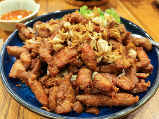 Deep fried pork with garlic pepper