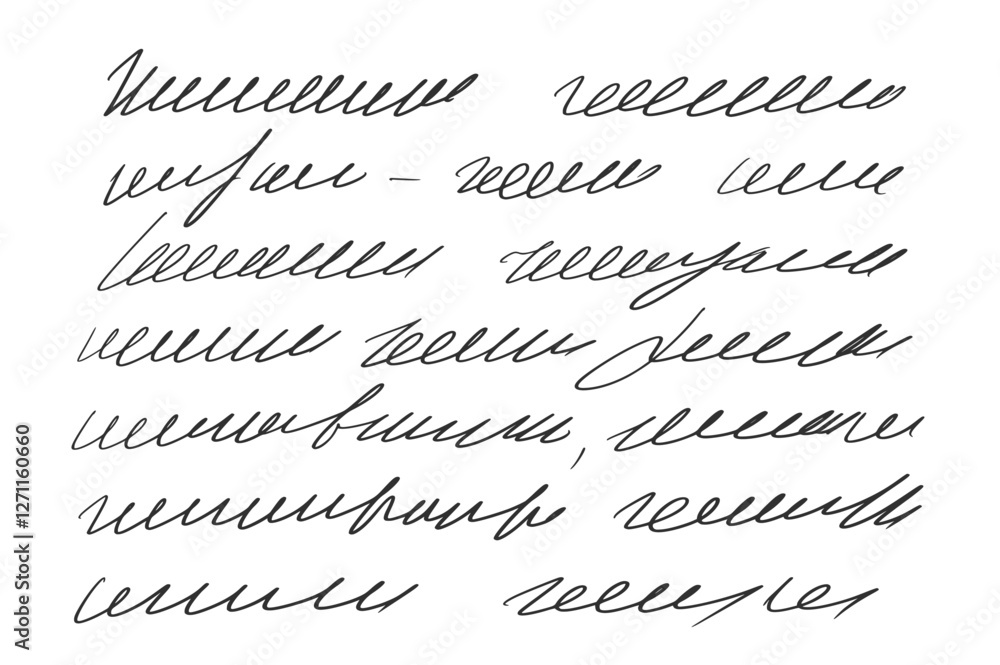 Poster illegible cursive script message. handwritten scribble letter. freehand text note. unreadable doodle