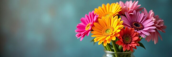 A mix of gerbera daisies and alstroemeria in a vase, gerbera daisies, alstroemeria, colorful