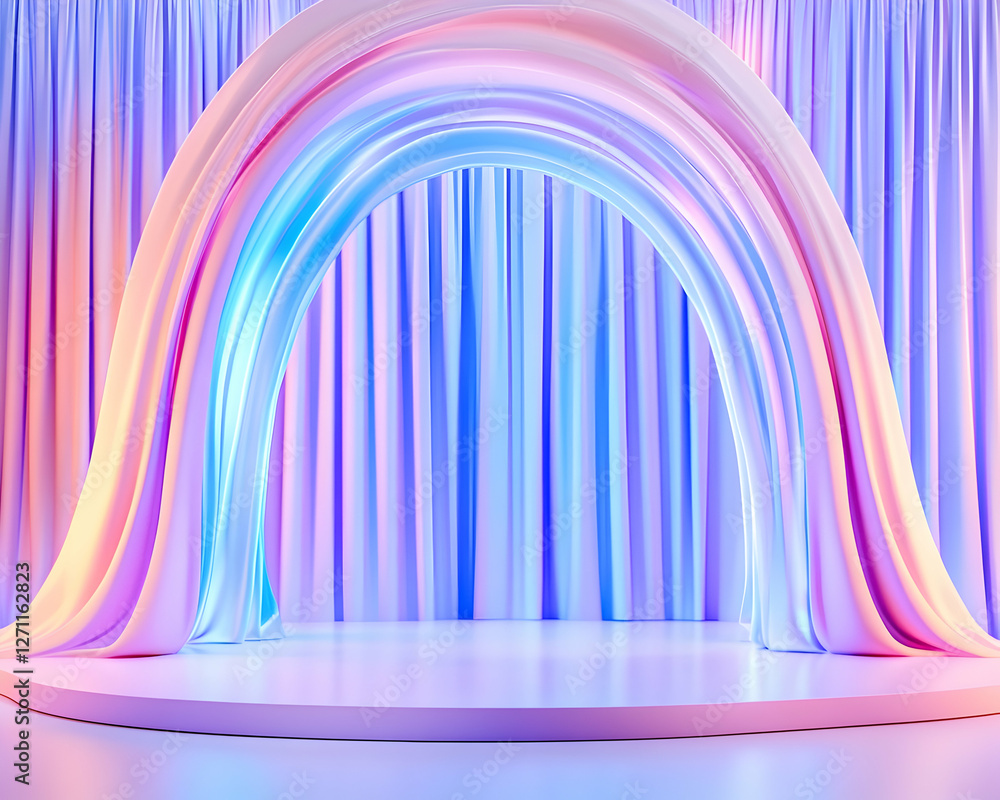 Aufkleber elegant archway on stage. drapes in background. suitable as a display backdrop