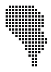 Symbol Map of the City Santa Coloma de Gramenet (Spain) showing the city with a pattern of just a few black squares