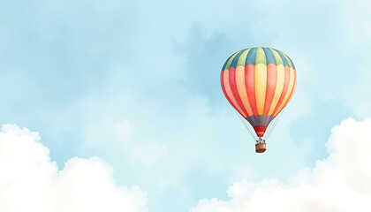 Naklejka premium Colorful hot air balloon floating in the sky