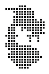 Fototapeta premium Symbol Map of the City Jyvaeskylae (Finland) showing the city with a pattern of just a few black squares