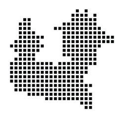 Fototapeta premium Symbol Map of the City Kuopio (Finland) showing the city with a pattern of just a few black squares