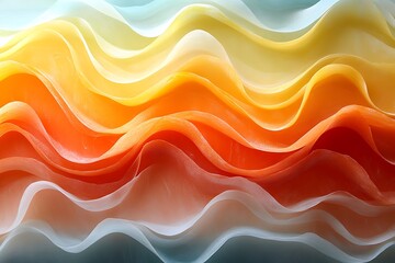 Obraz premium Abstract waves of colorful translucent material create a dynamic flowing pattern in soft hues