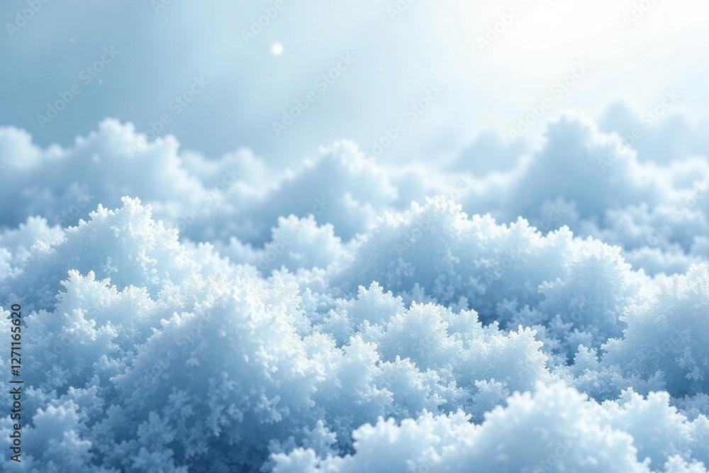 Wall mural white abstract ice texture with frosty mist and grunge elements, misty, frosty