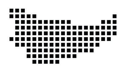 Symbol Map of the City Bobigny (France) showing the city with a pattern of just a few black squares