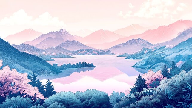 Wallpaper, Hintergr&uuml;nde - Landschaft, bunt, PASTELL