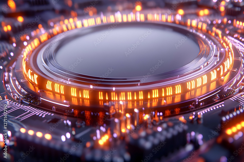 Poster futuristic, abstract, hi-tech background design for use as an electronics display