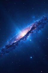 Fototapeta premium Dark blue galaxy with shining stars and cosmic waves, cosmic waves, night sky, stardust