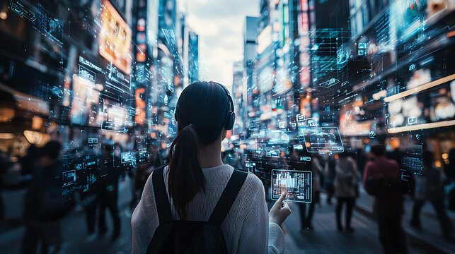 Futuristic Smart City with Augmented Reality and AI Technologies