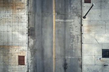 Symmetrical urban concrete wall with weathered texture. Artificial Intelligence