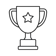 gold trophy cup with ribbon