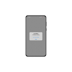 Smartphone mockup with low battery.