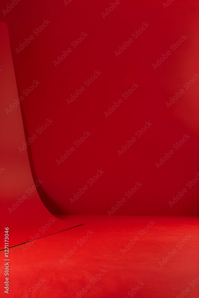 Aufkleber abstract red background with smooth curves and gradients, creating a vibrant and dynamic atmosphere