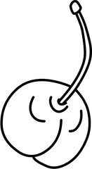 Fruit. Hand drawn vector isolated doodle. Cherry