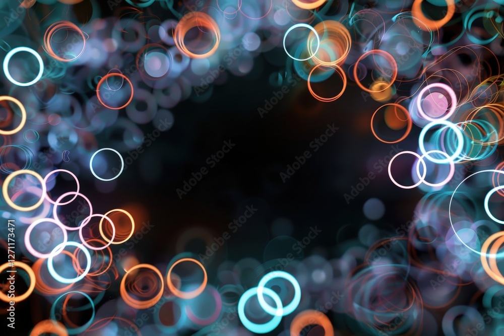 Poster abstract colorful bokeh circles with vibrant hues creating a dreamy and whimsical background for art
