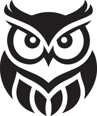 simple black owl logo