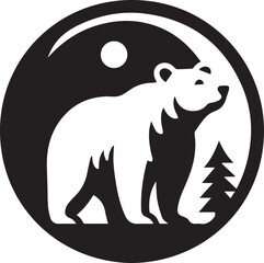 sketch of a tribal bear tattoo. bear logo. vector drawing